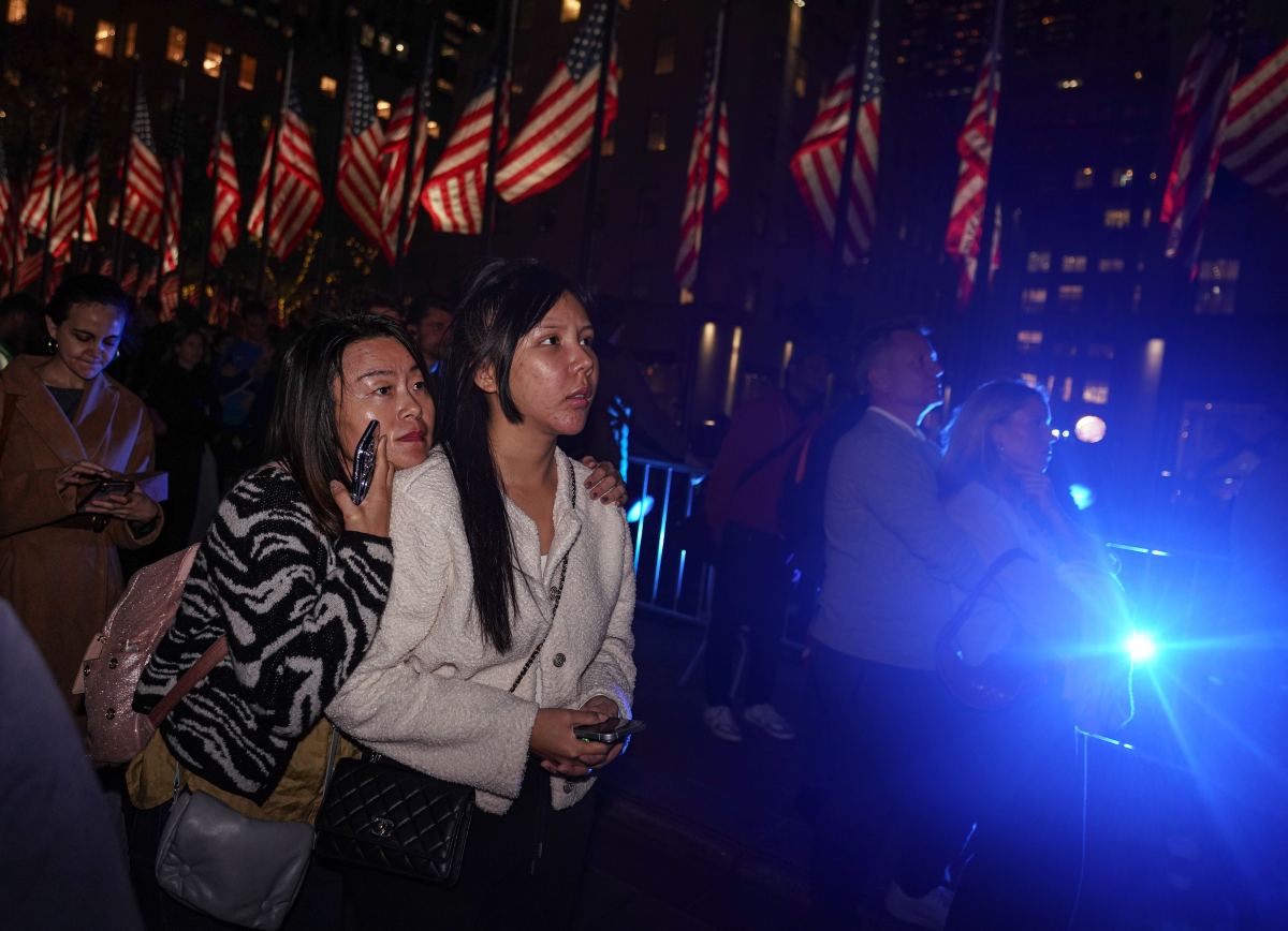 People watch election results coverage