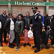 NYPD turkey giveaway in Harlem