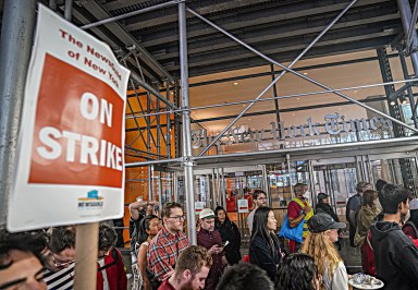 New York Times tech workers on strike