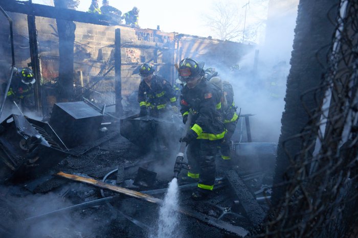 Firefighters battle Queens fire