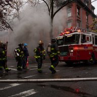 Smoke from Brooklyn two-alarm fire on Thanksgiving Day