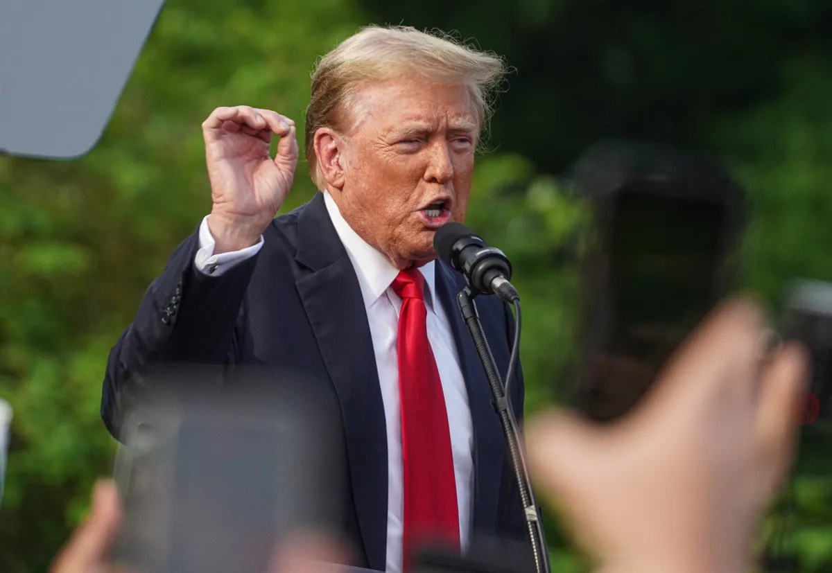 Donald Trump at rally in NYC