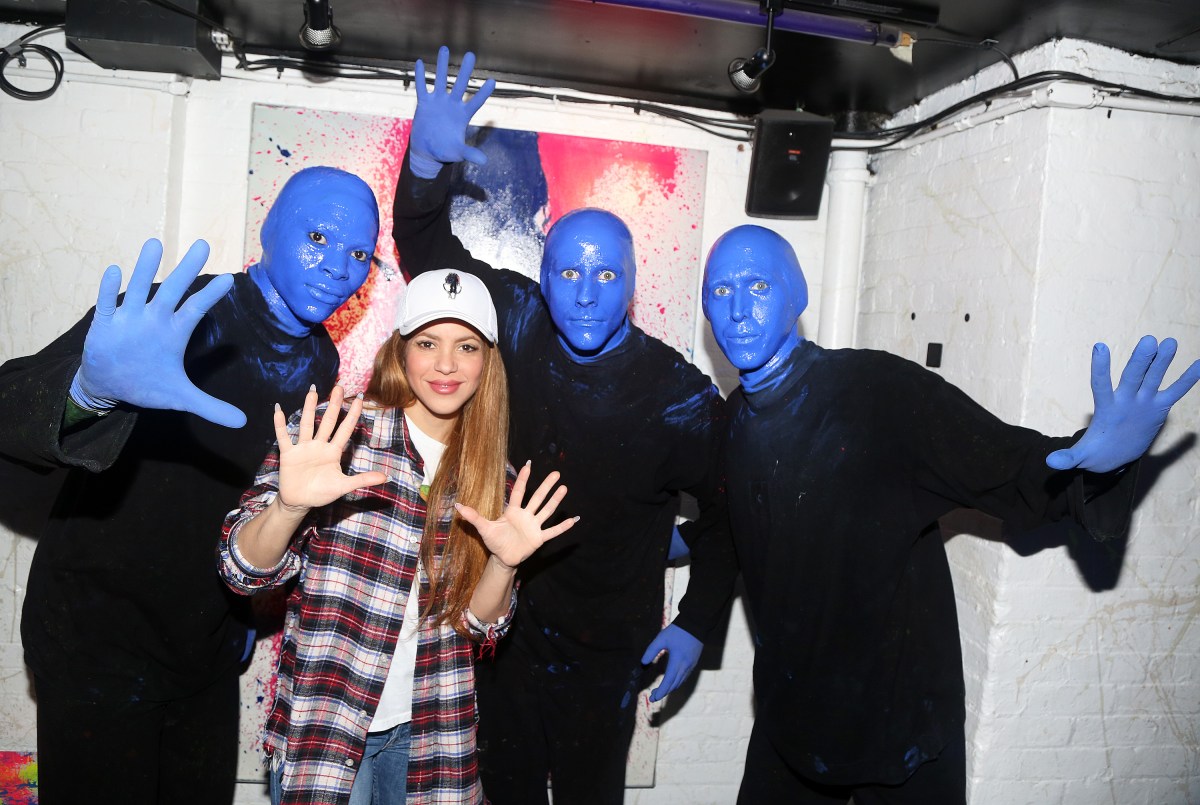 Shakira with Blue Man Group