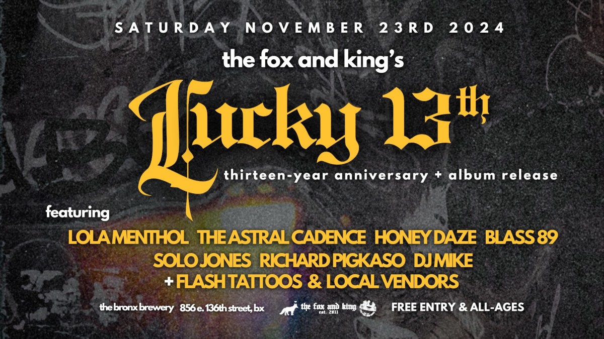 The Fox & King to celebrate 13 years of making Bronx music with huge celebration