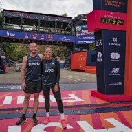 NYC Marathon runners representing the NYPD