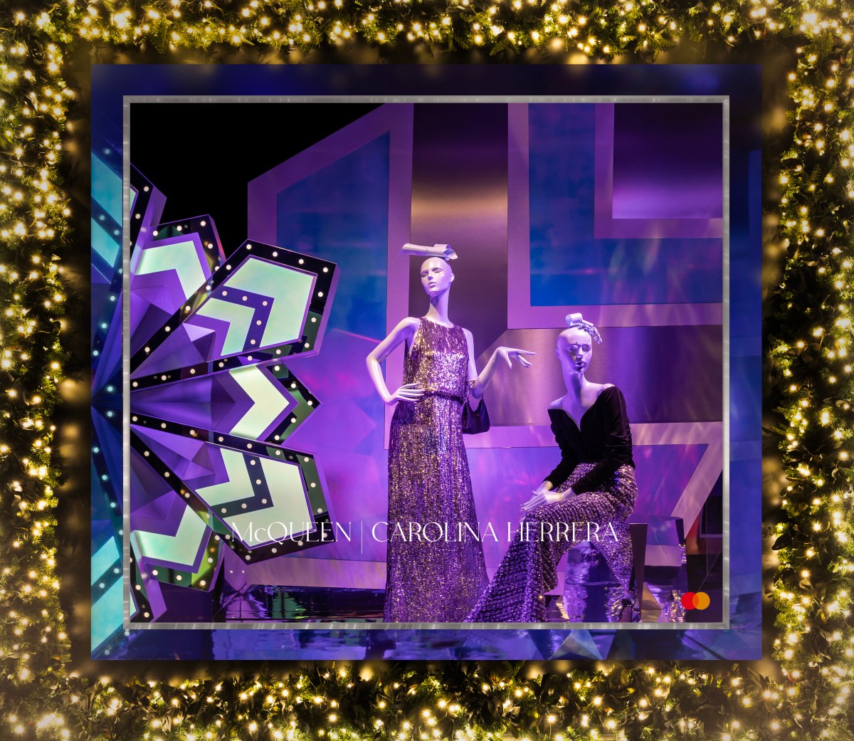 Saks 2024 Holiday Windows Alexander McQueen, Carolina Herrera