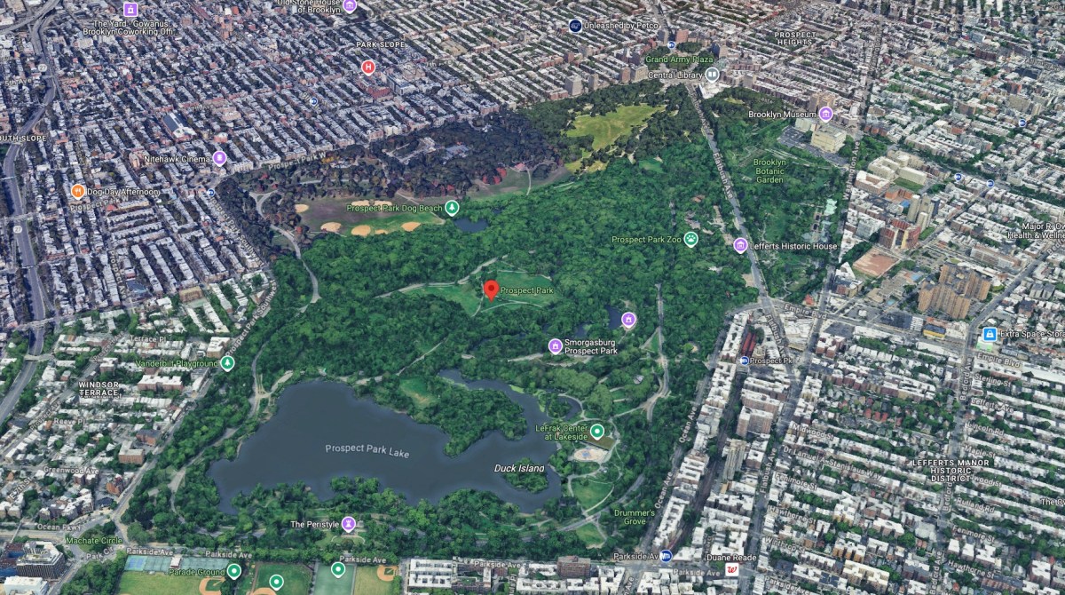 Aerial map of Prospect Park