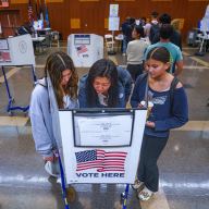 New Yorkers voting on Election Day in Manhattan