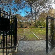 entrance into St. Vartan Park with an iron gate