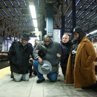 Advocates in Brooklyn kneel at subway station where woman was burned alive