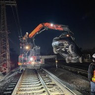 Alleged drunk driver's car removed from LIRR tracks