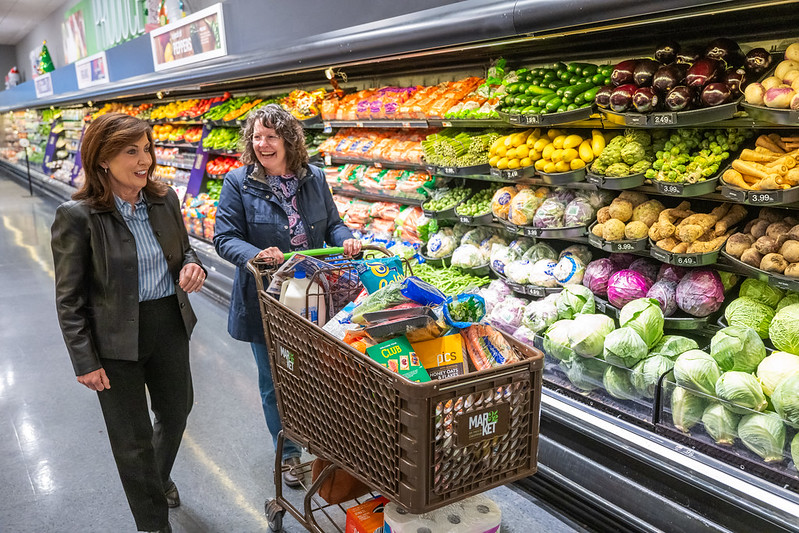 two women in grocery store