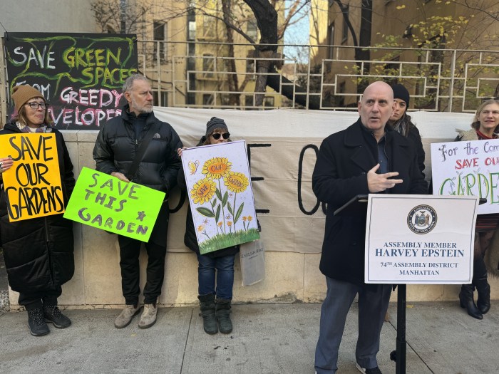 Local pols rallied with East Village residents to save a beloved community garden. 