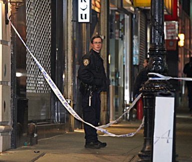 Police at scene of Lower Manhattan stabbing