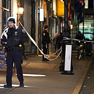 Lower Manhattan stabbing scene