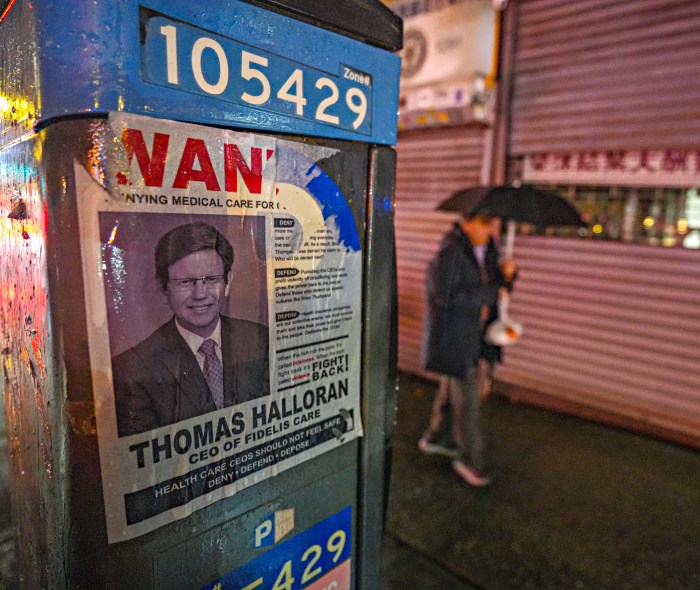 CEO wanted poster in Manhattan following Midtown assassin