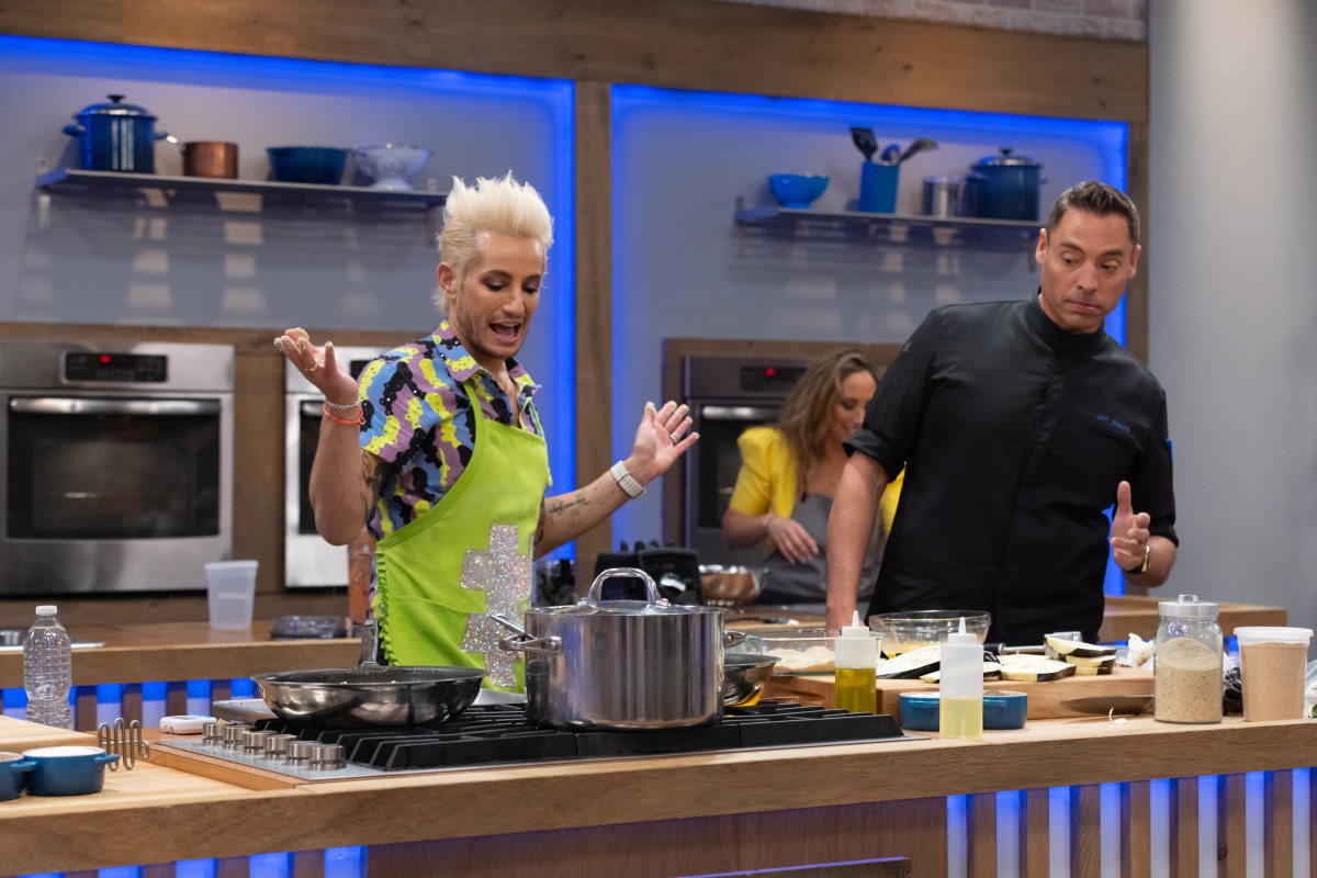 Co-Host Jeff Mauro (r) and Hero Frankie Grande (l), as seen on Worst Cooks in America, Season 28, Heroes Vs Villains