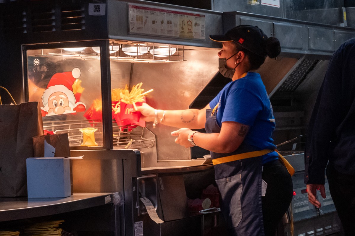 Minimum wage worker at a McDonald's restaurant