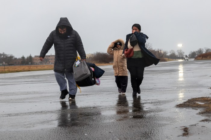 Migrants In NYC Continue To Navigate Crisis As Many Temporary Shelter Applications Need Renewing And Brooklyn Shelter Evacuated Due To Storm