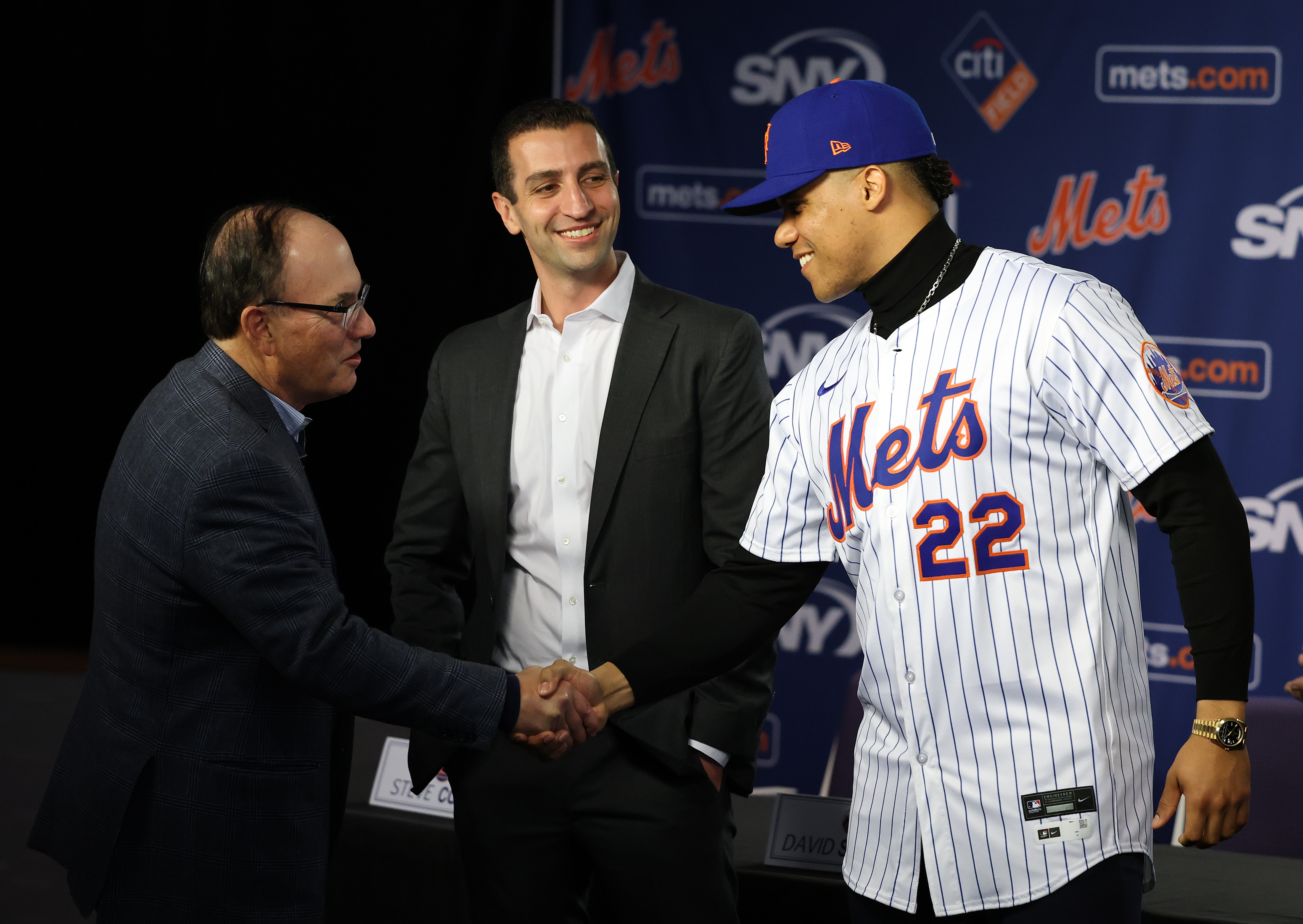 Steve Cohen David Stearns Juan Soto Mets intro presser