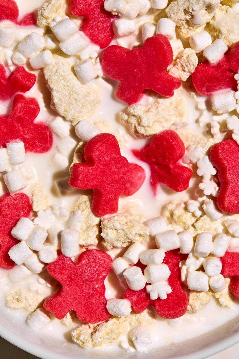 a close-up look at the holiday cereal