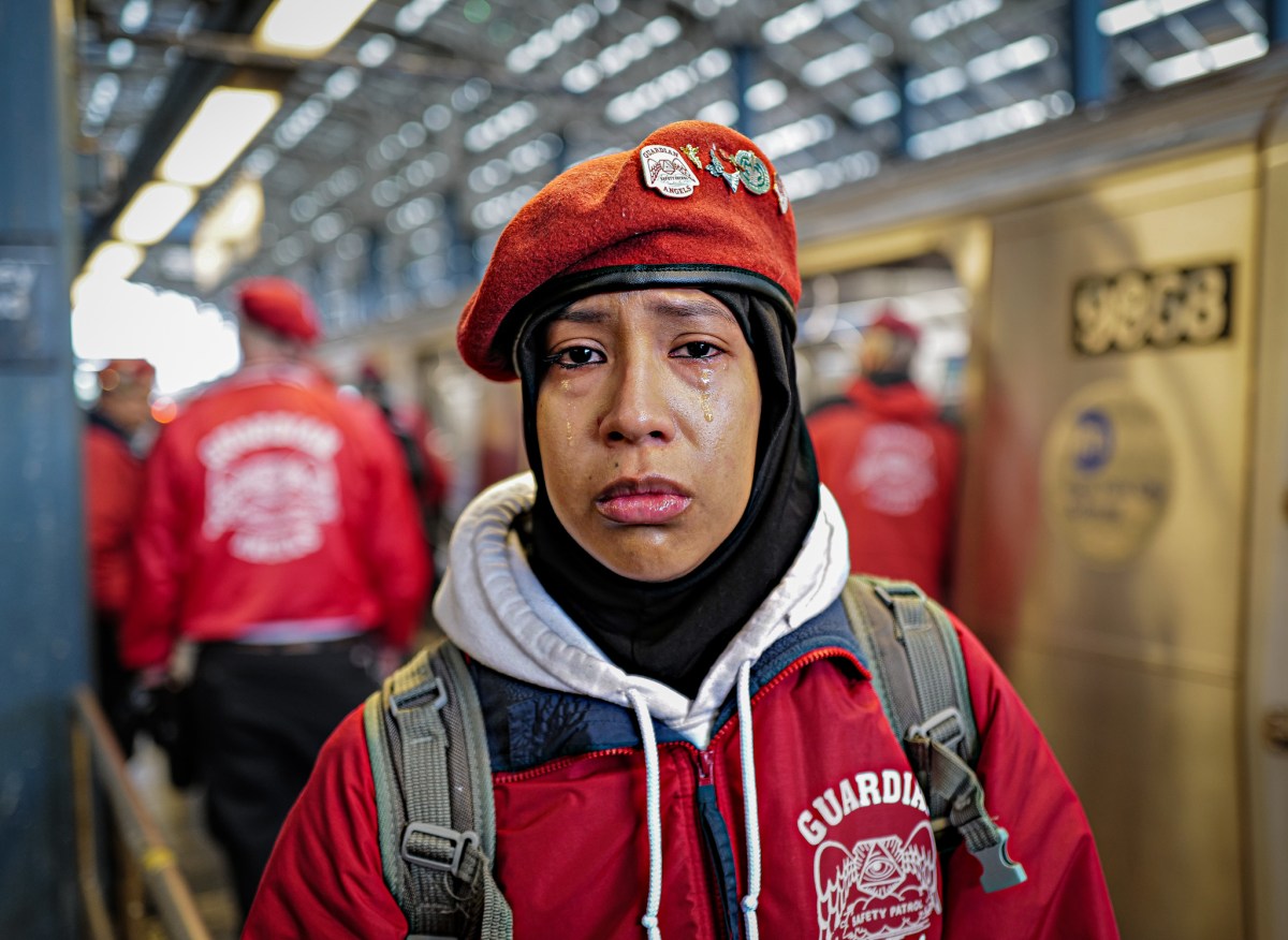 Guardian Angels member in tears on patrol in Brooklyn