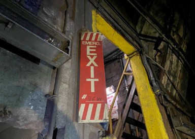 faulty subway emergency exit lighting