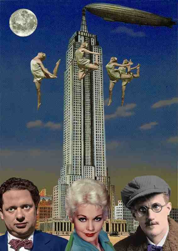 "Dylan Thomas, Kim Novak and James Joyce in New York" by Sir Peter Blake, 2013