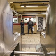 Police at scene of subway slashing