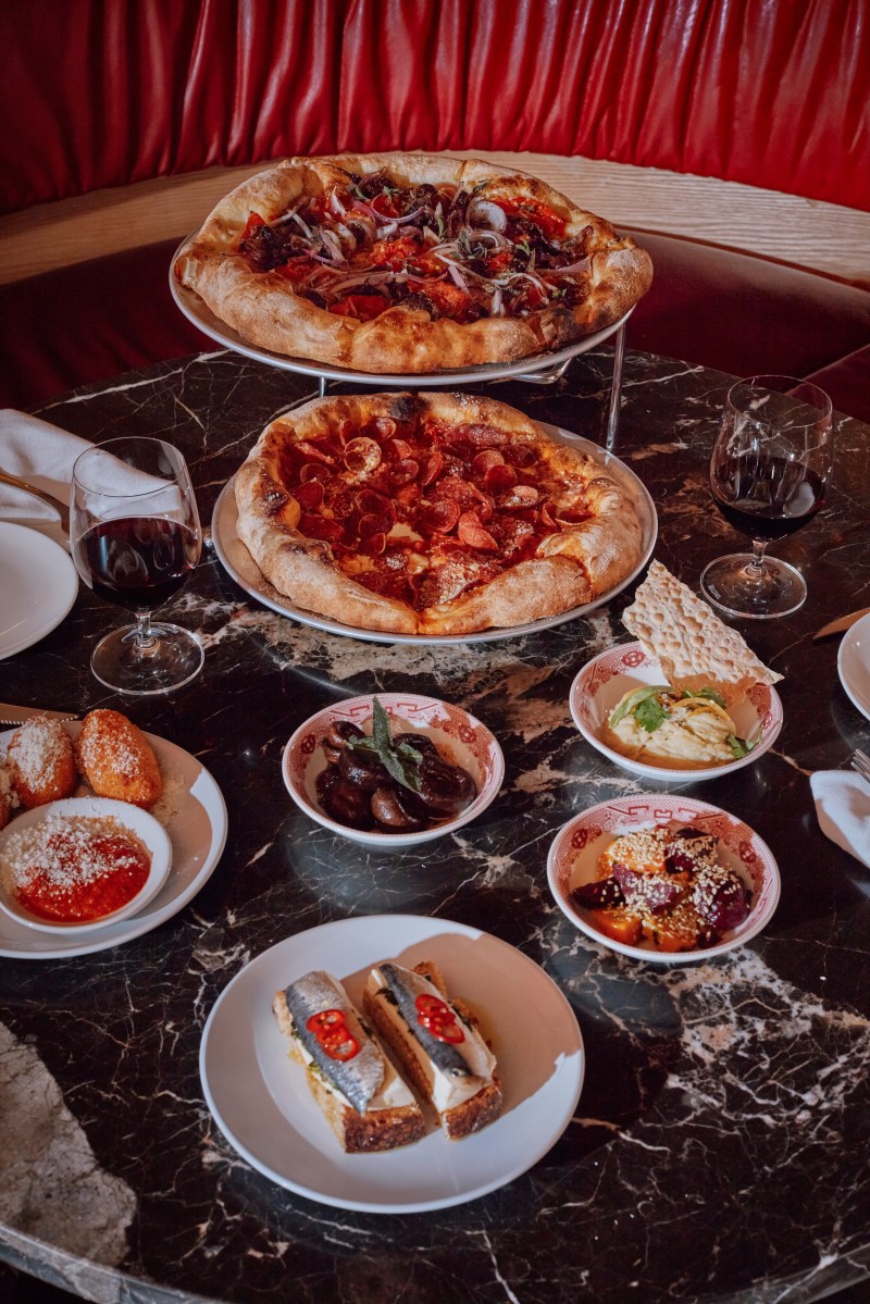 A feast from See No Evil Pizza.