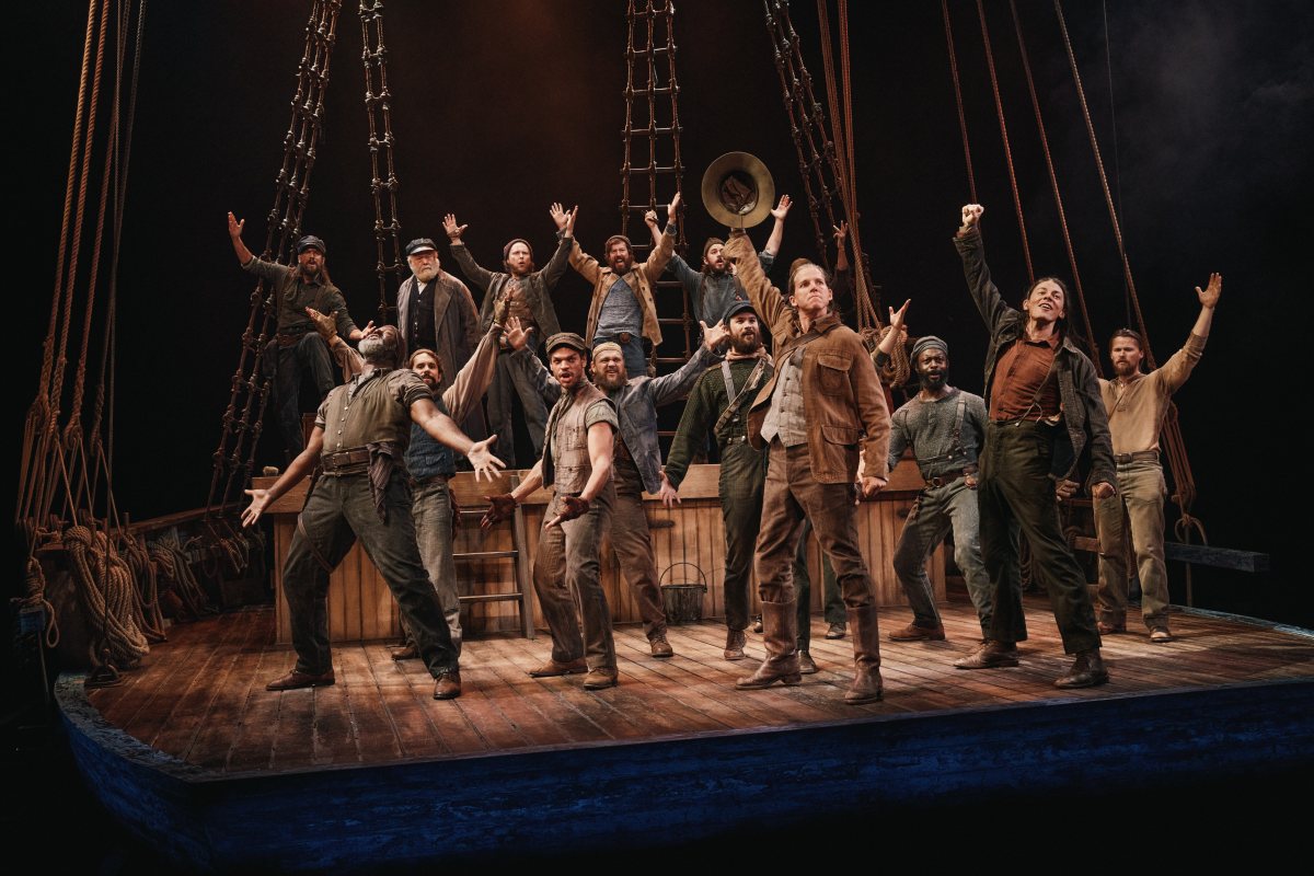 Company of "Swept Away" on Broadway