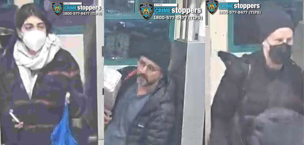 Suspects who allegedly vandalized an F train Brooklyn.