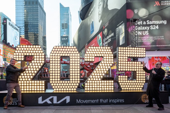 The 2025 numerals arrived in Times Square on Dec. 18.