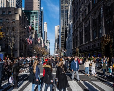 Thousands strolled along a car-free Fifth Avenue on Sunday, Dec. 8, as part of the strip's 200th birthday celebration.