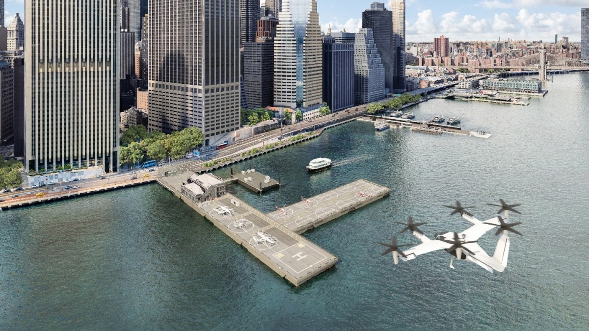 rendering of Manhattan heliport