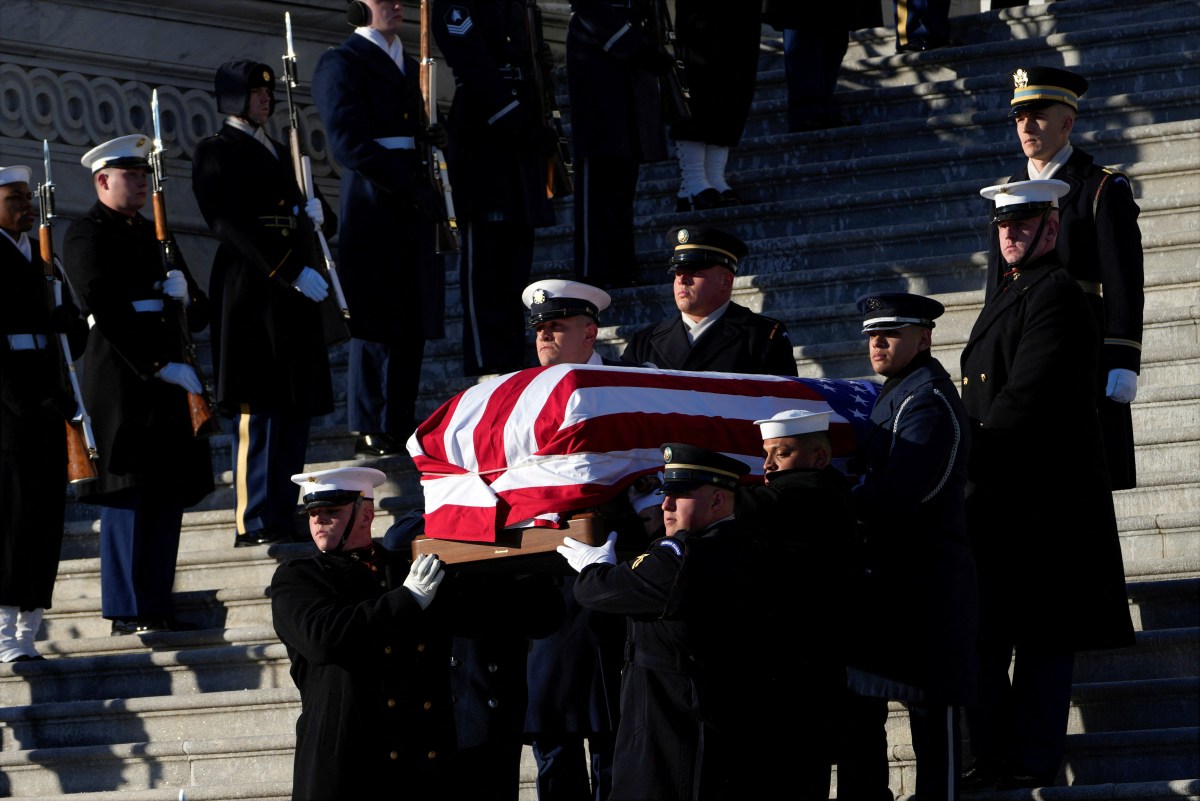 Body of Jimmy Carter carried won the Capitol steps at state funeral