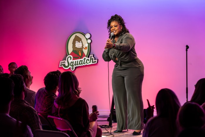 Comedian Tacarra Williams performs at a Don't Tell Comedy show.