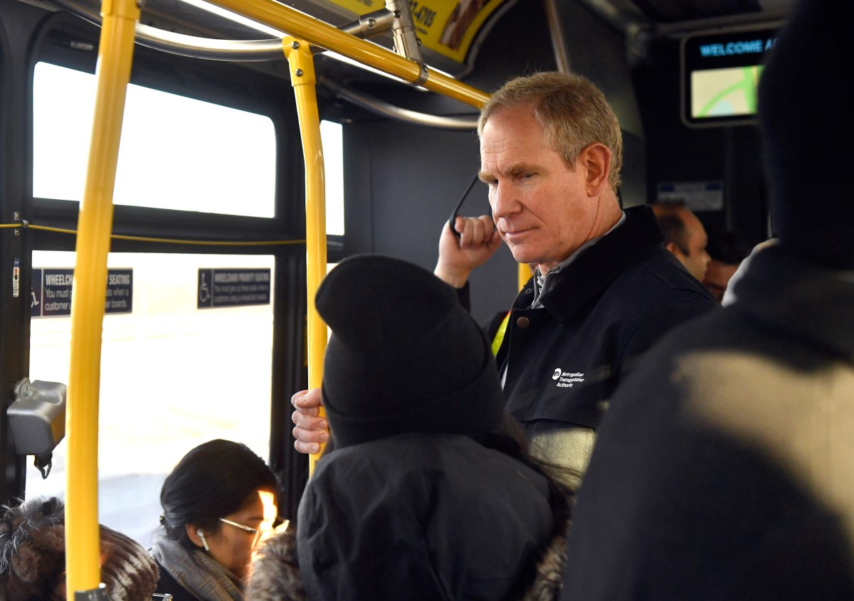 MTA chair Janno Lieber riding bus during congestion pricing era