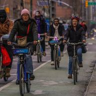 Riding a CitiBike on 2nd Avenue near East 30th Street on Jan. 12, 2025.