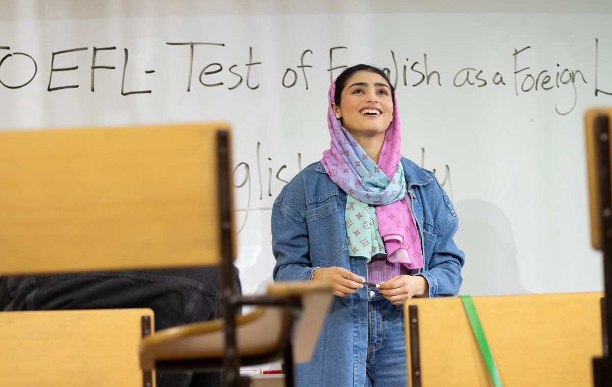 Ava Lalezarzadeh (Goli) in Roundabout Theatre Company’s Broadway premiere production of “English.”