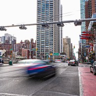 Congestion pricing gantry in Manhattan