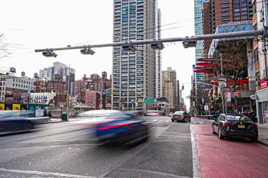 Congestion pricing gantry in Manhattan