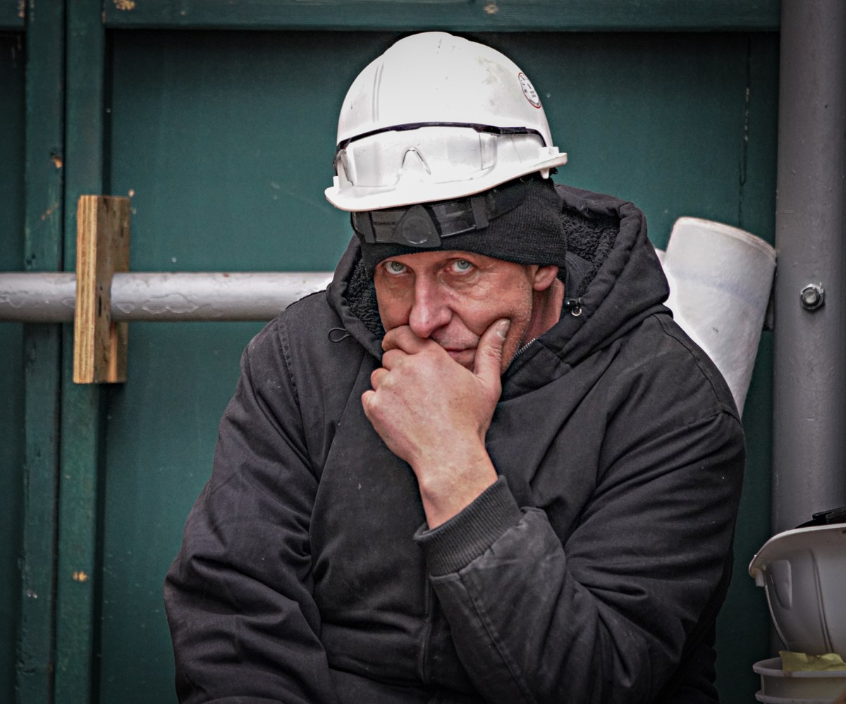 Construction worker at Waldorf-Astoria site