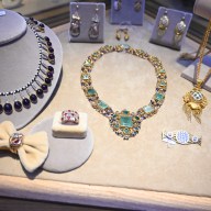 Vintage jewelry on display at The Winter Show