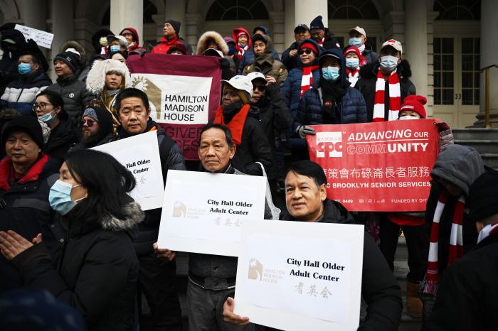 Protesters say New York wouldn't be what it is without older adults so it's time to show up for them.