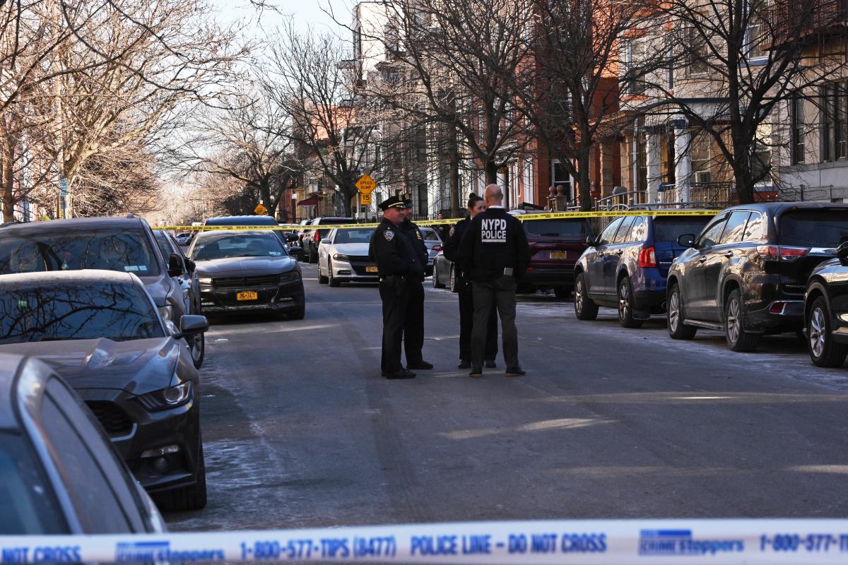 Police at scene where Brooklyn man was shot