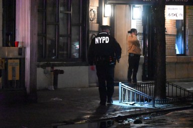 Police at stabbing scene in Manhattan