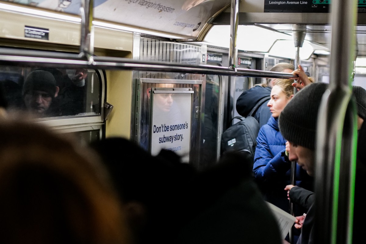 Subway riders during congestion pricing