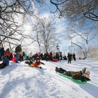 Sledding in Central Park NYC