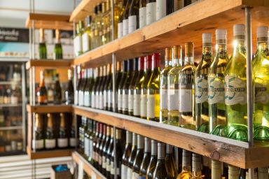 Wine for sale at a grocery store